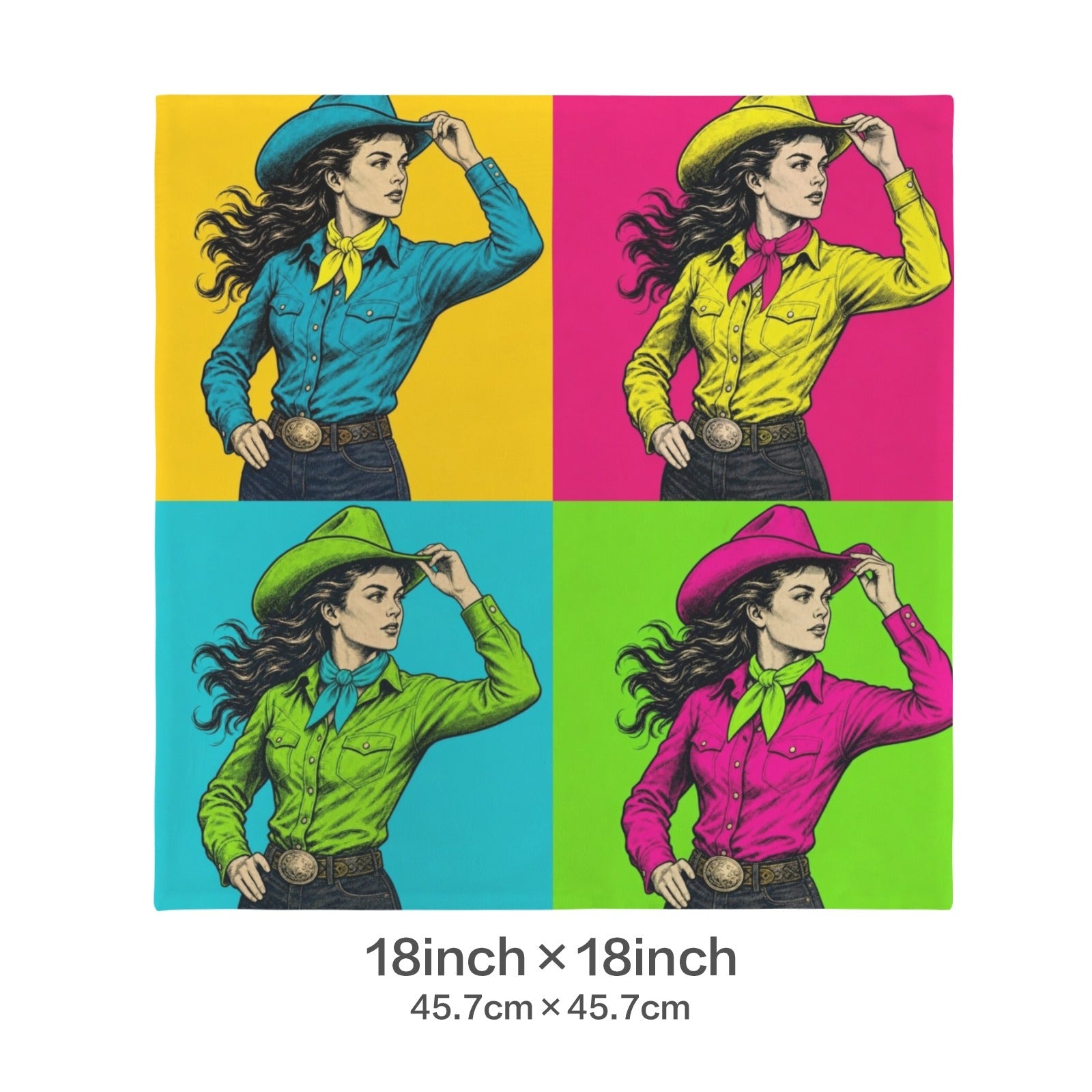 Baha Ranch The Last Roundup Barrel Racer Collage Velvety Soft Pillow Cover Made in America