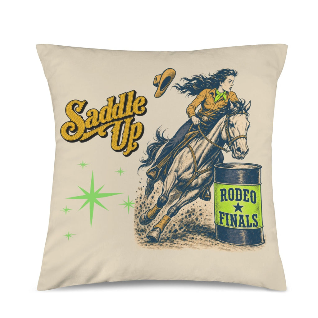 Baha Ranch Velvety Soft The Last Roundup Barrel Racer Throw Pillow Cover Made in America