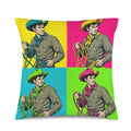 Baha Ranch The Last Roundup Calf Roper Velvety SOft Throw Pillow Cover Made in America