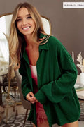 BiBi Oversized Wrinkled Gauze Button Up Shirt Top