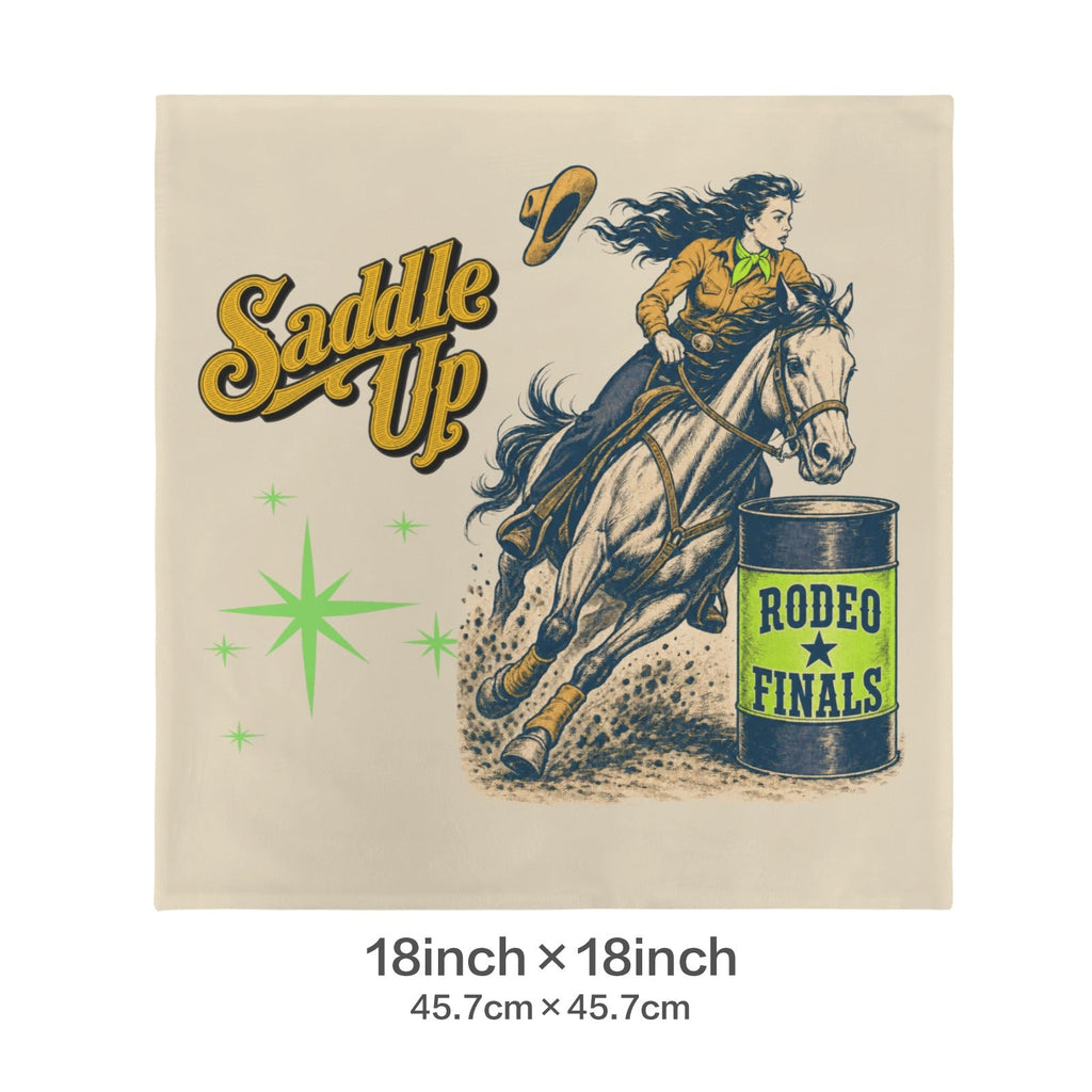 Baha Ranch Velvety Soft The Last Roundup Barrel Racer Throw Pillow Cover Made in America