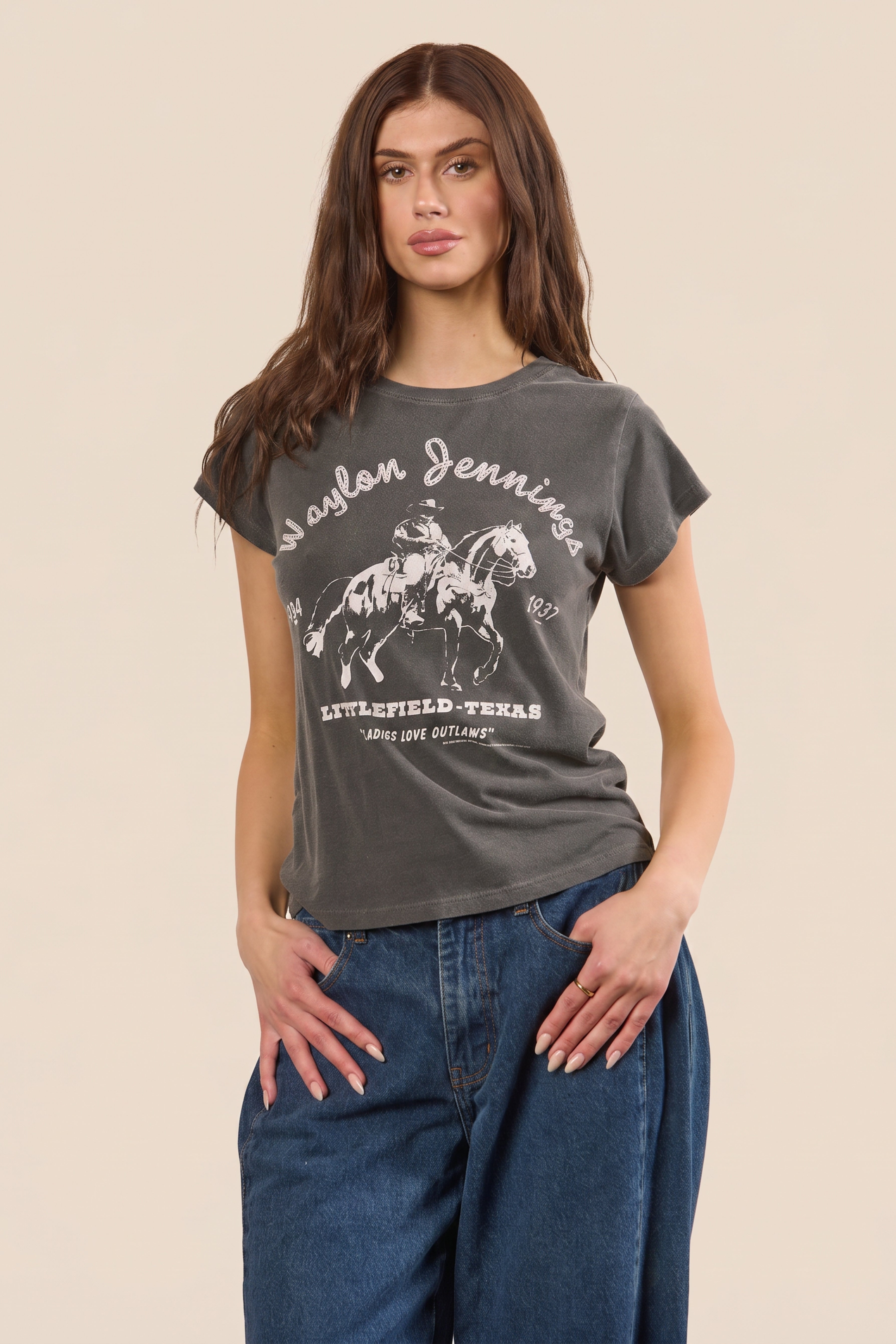 Waylon Jennings Fitted Baby Tee