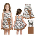 Sleeveless camo bow deer scallop kids girls athletic dress