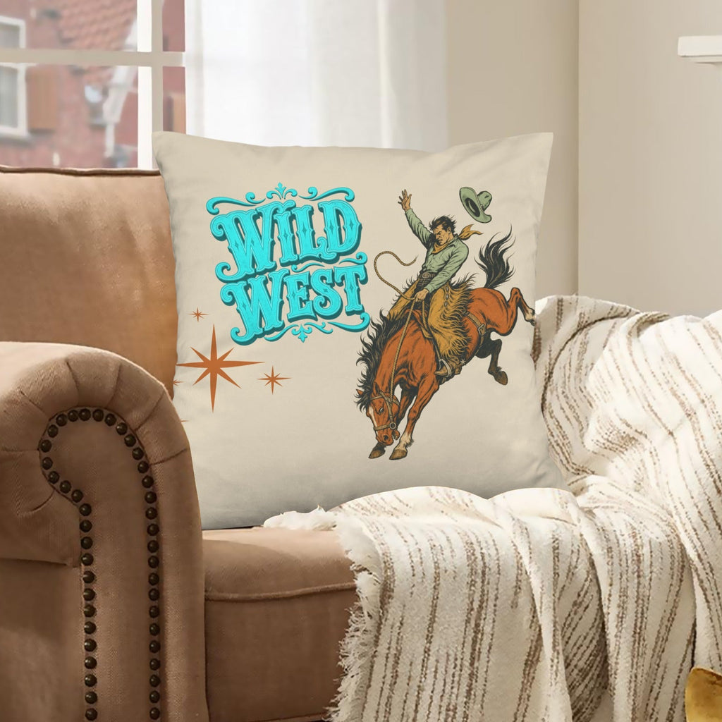 The Last Roundup Wild West Throw Pillow Cover Made in America