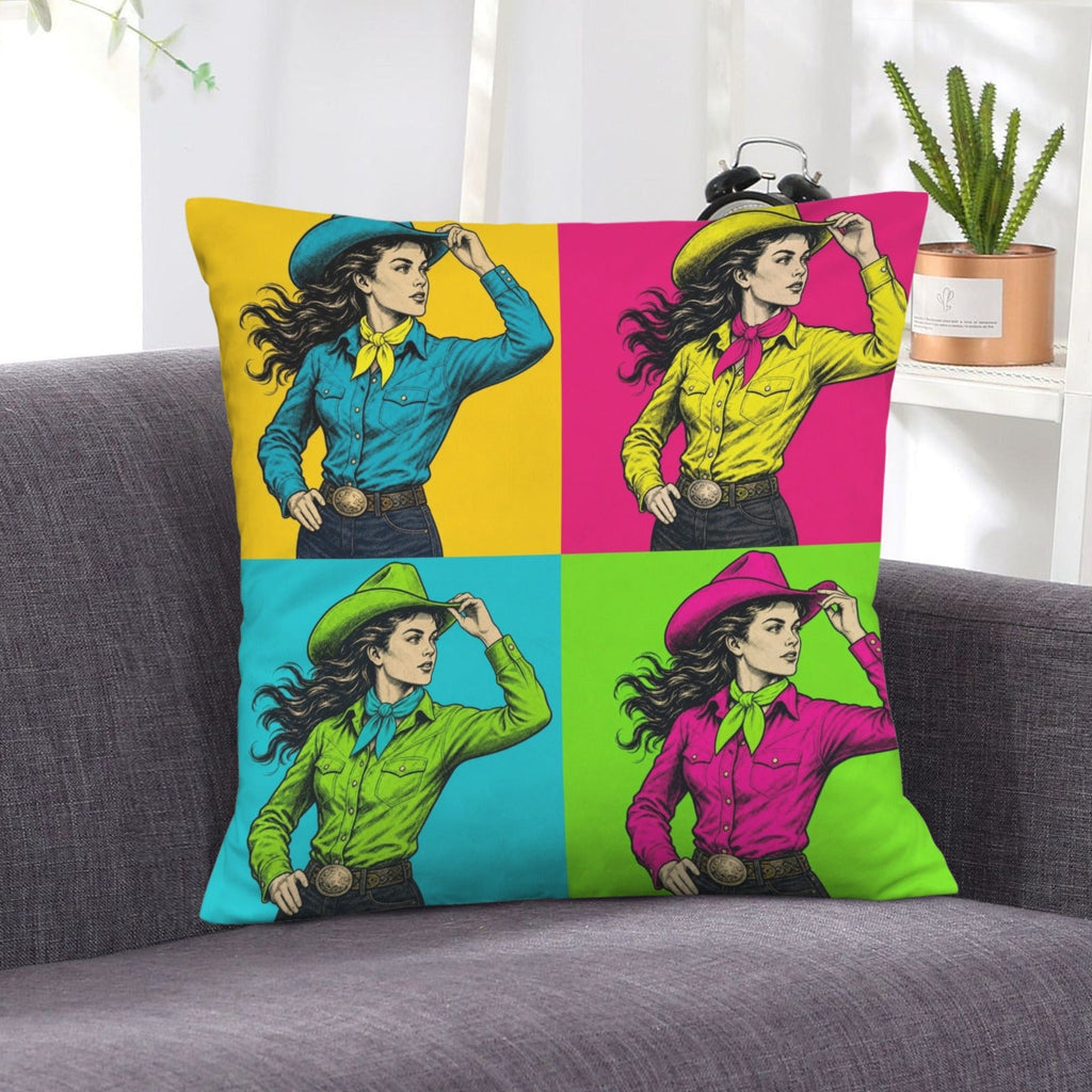 Baha Ranch The Last Roundup Barrel Racer Collage Velvety Soft Pillow Cover Made in America