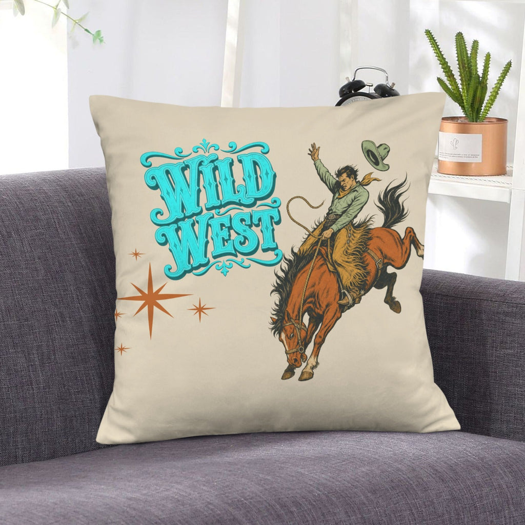 The Last Roundup Wild West Throw Pillow Cover Made in America