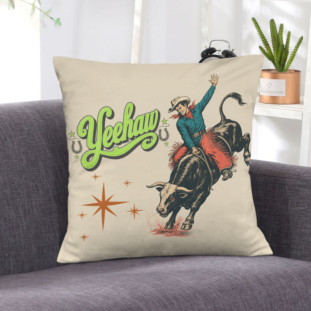 Baha Ranch The Last Roundup Yeehaw Throw Pillow Cover Made in America